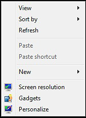 Windows 7 Desktop Properties, Screen Resolution